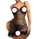 thumbnail image 2 of Gibobby Lencería de encaje Día de San Valentín para mujer Camisón transparente de malla transparente con escote en V profundo para mujer(Negro, CH), 2 of 4