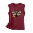 thumbnail image 4 of Sakmal Sleeveless Womens Tank Tops Plus Size Red Graphic Crew Neck Comfort Fit Bee Summer Casual Tank Tops, 4 of 4