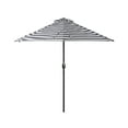 thumbnail image 4 of WestinTrends Lanai 9 Ft Outdoor Patio Half Umbrella, Small Grill Deck Porch Balcony Shade Umbrella with Crank, Black/White, 4 of 7