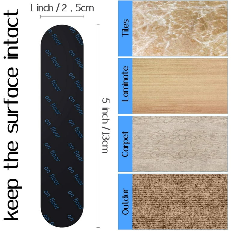 32 Pieces Rug Carpet Anti-Slip Corner Grippers Carpet Gripper Pads Non-Skid Grip  Mat Carpet Protector Sticky Washable Rug Tape for Hardwood Floors and Tile,  Black