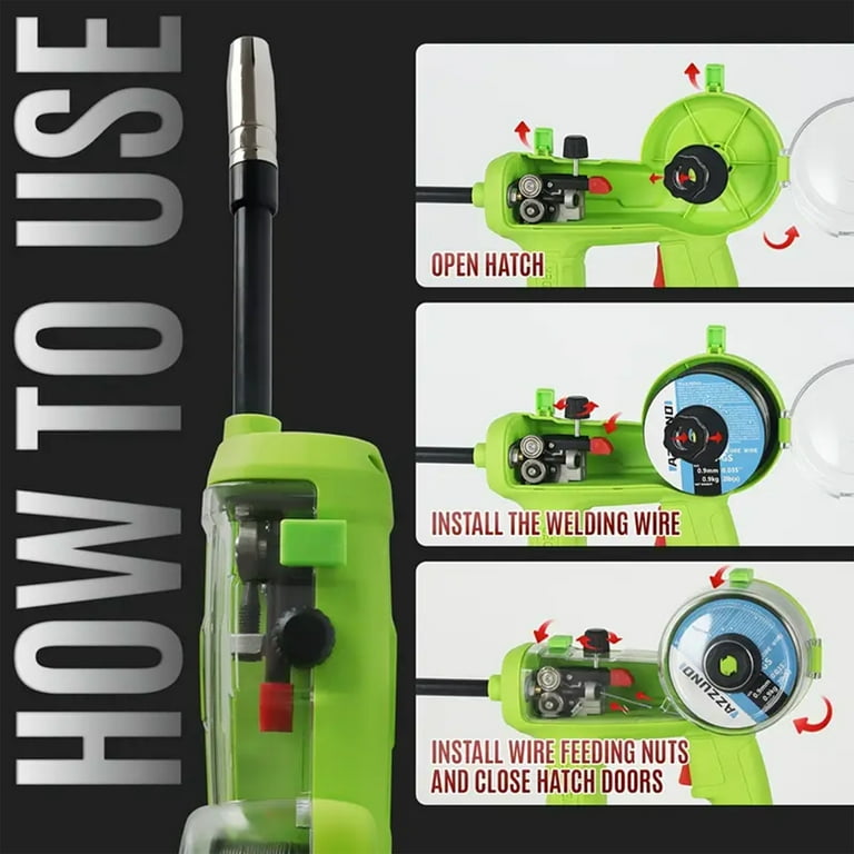 migu AZZUNO Portable Handheld MIG Welder 100A 110V Gasless Mini Welder