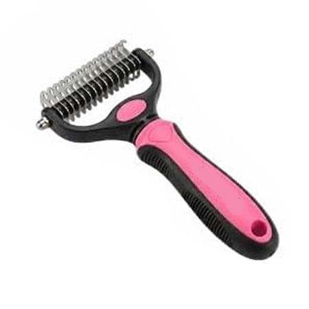 2 In 1 Pet Deshedding Brush – Dual Sided Comb for Dogs Cats Long Thick Coats