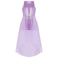 thumbnail image 3 of Hansber Kids Girls Sparkly Sequin Jumpsuit Sleeveless Romper Dress Wedding Prom Dance Party Pageant Gown Lavender 14, 3 of 7