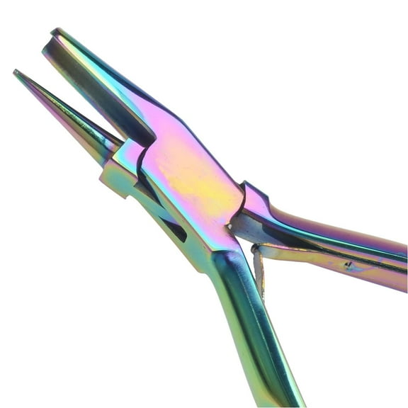 Chroma Series, Round / Concave Nose Pliers with Rainbow Titanium Coating, 1 Piece