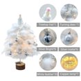thumbnail image 6 of Hometravel Mini Feather Christmas Tree, 18-Inch Tabletop Artificial Tree with LED Lights, Battery Powered Display with Hanging Ornaments, 6 of 9