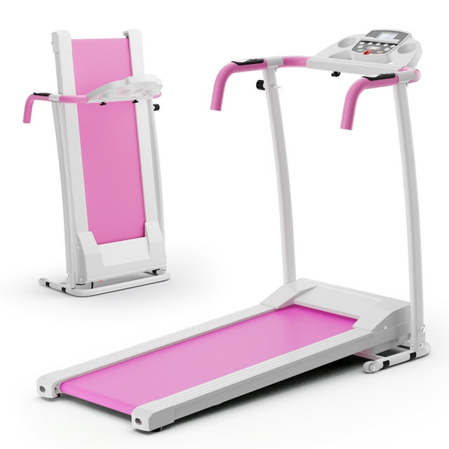 Costway Tapis Roulant Pliant Motorisé 2 HP, Machine de Course, 12 Programmes Préréglés et Écran LCD, Blanc
