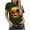 Green, variant on Fesfesfes Womens Tshirts Women Summer Regular Print Regular Women Round Neck Short Sleeves Top Work Tops 4(S)