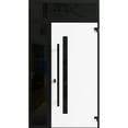 thumbnail image 3 of Front Exterior Prehung Steel Door / Ronex 0144 Grey / Side and Top Exterior Window Sidelite / Entry Metal Modern Painted W36+16" x H80+16" Left hand Inswing, 3 of 6