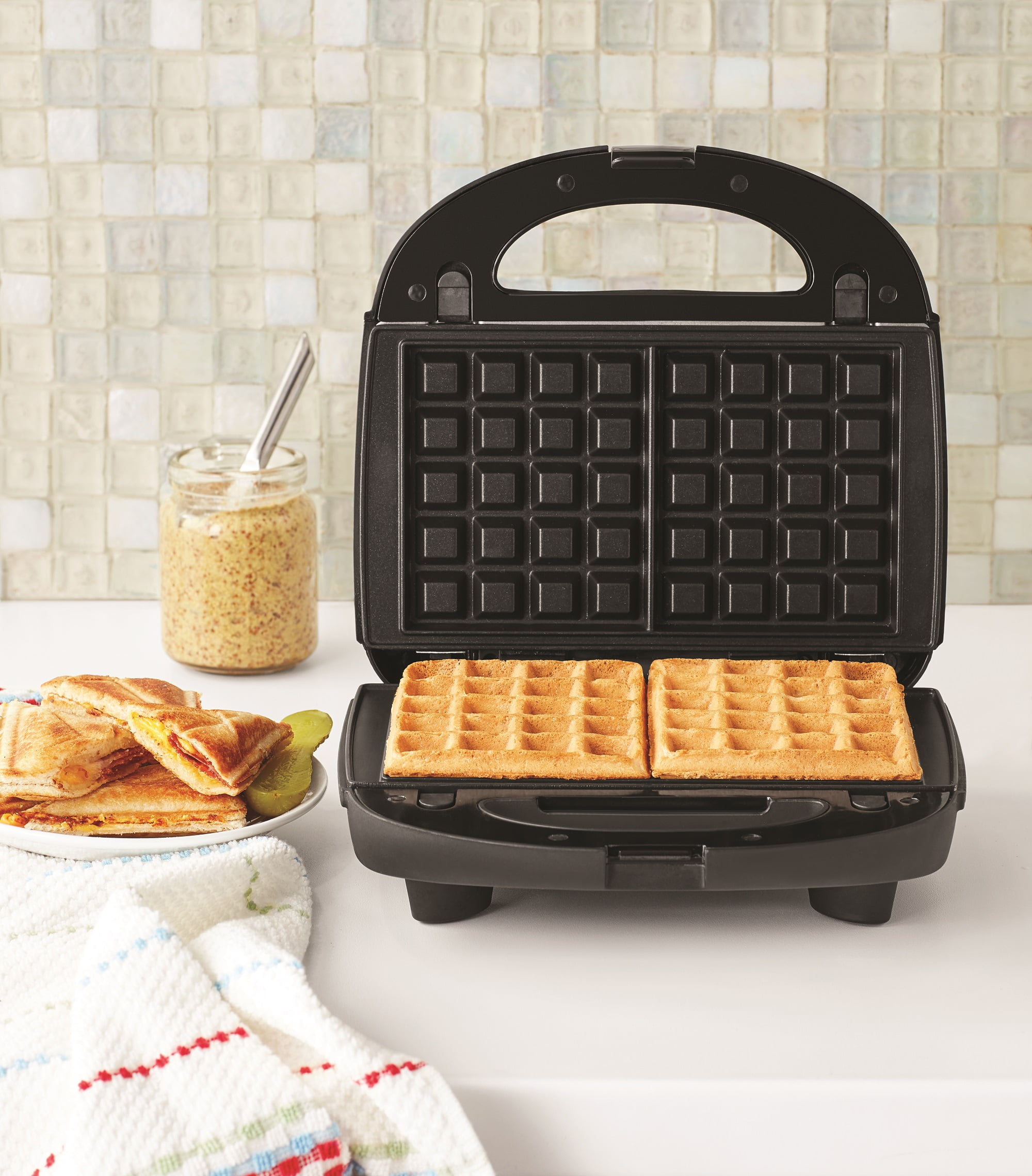 Hot Sandwich Maker and Waffle Maker 2 Functions 1 Utensil for 2 People  French Sandwich and Waffles Maker SEFAMA Made in France 