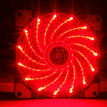 12CM 120mm Red 15 LEDs Lights Fan Cooler Case PC Computer Cooling