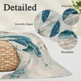 thumbnail image 3 of Teal Sea Turtle Coastal Throw Pillow Covers, Vintage Summer Beach Nautical Soft Breathable Pillow Cases with Invisible Zipper for Sleeping, Standard Pillowcases for Couch Bed Sofa Chair 20x26 Inches, 3 of 9