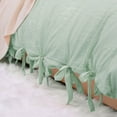 thumbnail image 7 of Luxury Duvet Cover and Sham Bed Set Soft Washed Cotton Bowknot Green Twin, 7 of 7