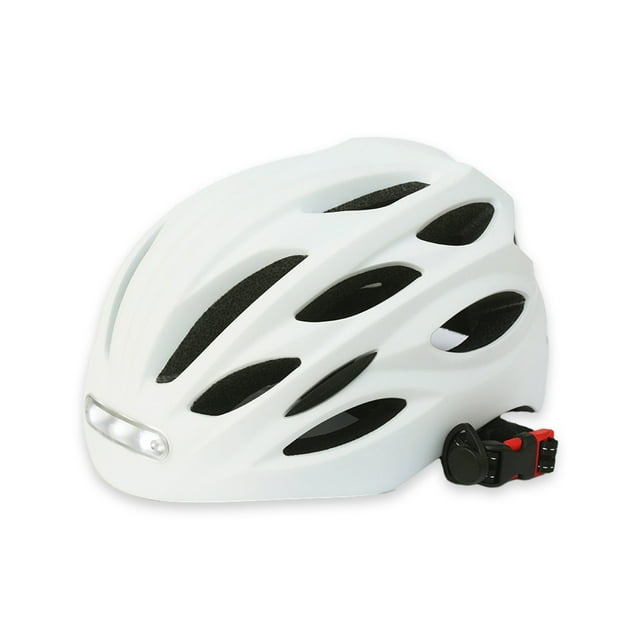 Casco de Bicicleta Toystoory con Luz LED PE Duradero Ajustable Cómodo Blanco L