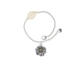thumbnail image 2 of Delight Jewelry Two-tone Large Daisy Flower - Goldtone Leaf Delicate Bracelet, 6.25+1.75", 2 of 4