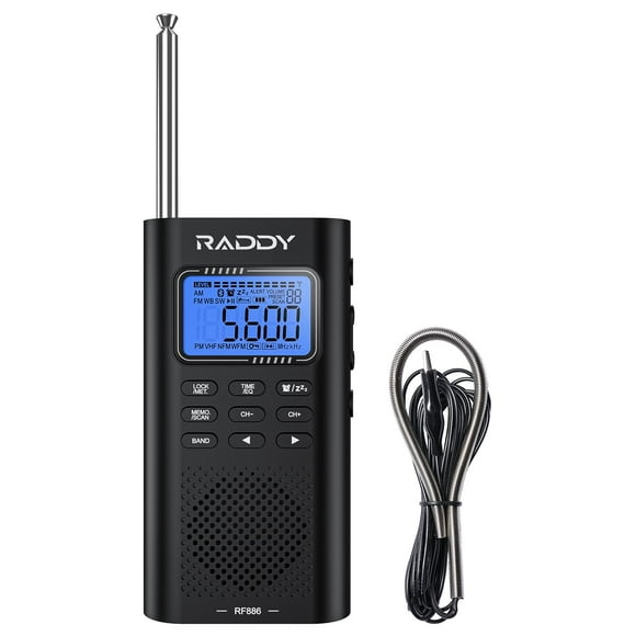 Radio digital portátil Raddy RF886 AM/FM/SW/VHF/WB con BT