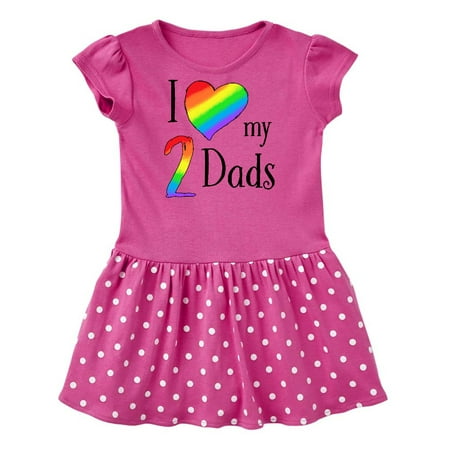 

Inktastic I Love my Two Dads- Pride Rainbow Heart Gift Baby Girl Dress