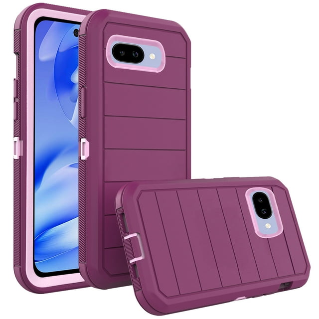 Asuwish Compatible with Google Pixel 9A Phone Case Hybrid Rugged Shockproof Hard Protective Drop Proof Full Body Heavy Duty Mobile Cell Cover for Pixel9A A9 5G Women Men Purple