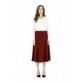 thumbnail image 6 of Burgundy Eight Gore Calf Length Midi Skirt for Every Occasion, 6 of 6