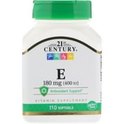 21st Century Vitamin E-400 IU, 180mg, 110 Softgels Each