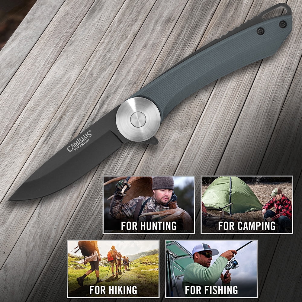 Camillus Cirque 7" Folding Pocket Knife, 2.75" Drop-Point Blade, Slate Blue