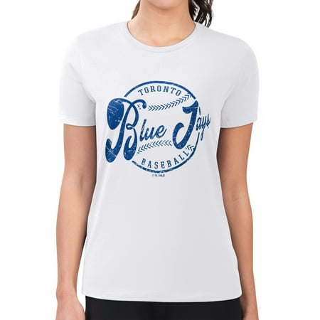 Women s G-III 4Her by Carl Banks White Toronto Blue Jays Super-Slim Fit Lightweight Distressed Baseball Team T-Shirt