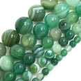 thumbnail image 3 of K-KED Gems Natural Evergreen Green Stripe Agate Round Loose Beads 15" Delicate Jewelry Making-6 mm, 3 of 9
