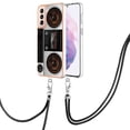 thumbnail image 2 of for Samsung Galaxy S21 Plus Crossbody Strap Phone Case, Anti-Fall Pattern Clear Design Transparent Soft & Flexible TPU Drop and Shockproof Protective Cover with Adjustable Nylon Neck Strap,Retro Radio, 2 of 7