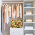 thumbnail image 4 of Yayeee Collapsible Cube Storage Bin with Lid Fabric Closet Decorative Basket with Handles, Green Retro Leaves, 4 of 7