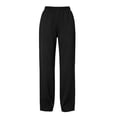 thumbnail image 4 of Women Elastic High Waist Straight Leg Sweatpants Soft Loose Casual Long Trousers with Side Pockets Solid Color Fall Lounge Walking Pants, 4 of 7
