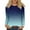 Turquoise, variant on WTOBBY Women's Gradient Print Hem Slit Casual Long Sleeve Round Neck Top Fashionable Design Comfort Fit Ombre Style Lightweight Material Daily Outfit Essential for US Market,Blue L