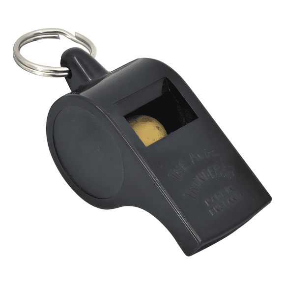 Silbato Acme 60 mm Plástico Negro con Bolita de Corcho Profesional para Deportes y Seguridad