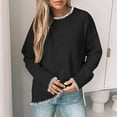 thumbnail image 2 of Yangnuo Womens Trendy Casual Cozy Comfy Sweaters for Fall Winter Women's Long Sleeved Round Neck Knitted Sweater Pullover Sweater, 2 of 5