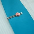 thumbnail image 2 of Love You Cat Flowers Round Tie Bar Clip Clasp Tack Silver Color Plated, 2 of 6