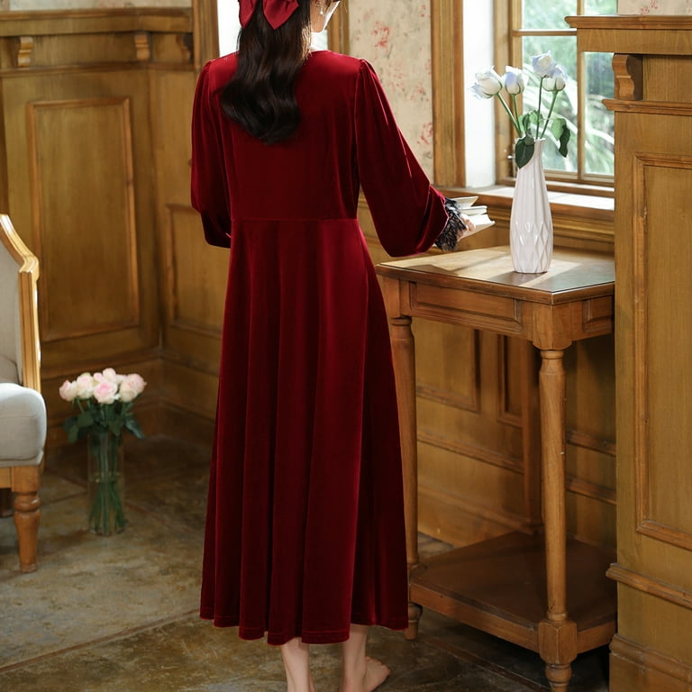 Velour burgundy cheap dress