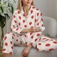 thumbnail image 6 of Uemuo Hand Drawn Strawberry Pattern Womens Pajama Sets,PJ Set for Women,Pajamas for Women Logo,Long Sleeve Pajama Set for Women,Soft Long Sleeve Top With Pants-X-Large, 6 of 9
