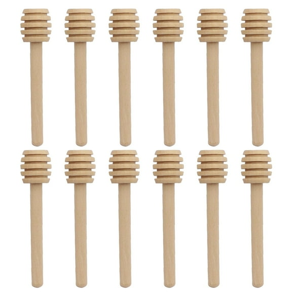 TopLLC Pack Of 12 Wooden Honeys Sticks Honeys Spoon Honeys Pot Spoon Honeys Stirring Spoon Honeycomb Stick Coffee Stick Syrup Stick Honeys Pot Stick