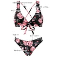 thumbnail image 4 of RELLECIGA Women's V Neck Bikini Set Wave Triangle Top Cheeky Two Piece Bathing Suits, 4 of 8