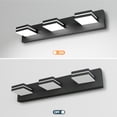 thumbnail image 6 of 3-Light LED Vanity Light, 24-Inch Bathroom Wall Sconce with Rotatable Heads, Matte Black Finish Modern, 6 of 10