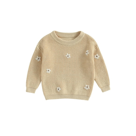 Gupgi Toddler Baby Girl Flower Sweater Warm Knit Sweatshirt Long Sleeve Fall Winter Tops