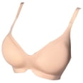 thumbnail image 3 of Alun Womens Seamless Smooth No Underwire T Shirt Bras with Light Push up and Side Support for Daily Wear Deep V-Neck Lightweight Breathable Solid Color Bralettes Khaki XXL, 3 of 3