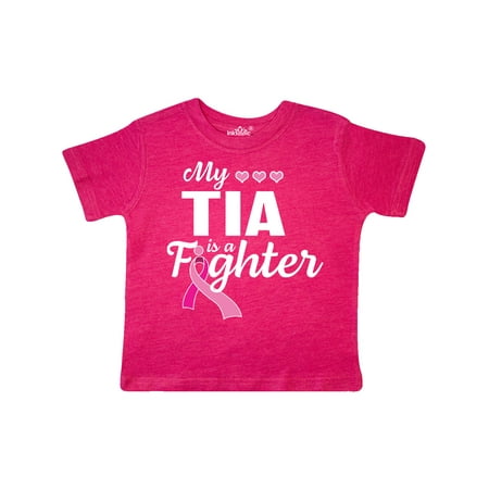 

Inktastic Breast Cancer Awareness My Tia is a Fighter Gift Toddler Boy or Toddler Girl T-Shirt
