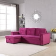 thumbnail image 3 of Legend Vansen 91.5" L-Shaped Modern Chenille Reversible Sofa with Chaise in Blue, 3 of 10