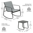 thumbnail image 2 of Dextrus 3 Pieces Outdoor Rocking Bistro Set - 2 Rocking Chairs with Glass Coffee Table, Gray, 2 of 6