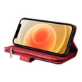 thumbnail image 5 of Multifunctional Case for iPhone 11,[RFID Blocking] 9 Credit Cards Holder with Wrist Strap, Premium PU Leather Zipper Wallet Purse Magnetic Flip Phone Cover For iPhone 11, Red, 5 of 12
