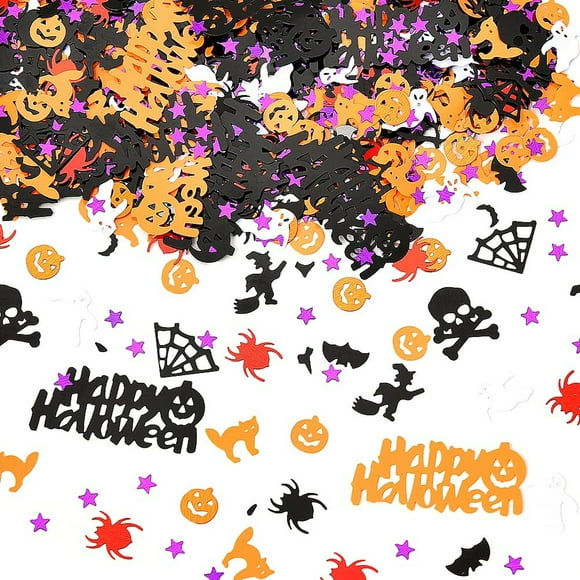 Party Sparkle Confetti Mix - Bat Spider Ghost Glitter Sprinkles - 30g Halloween Holiday Table Scatter Decorations - Festive Party Supply