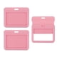 thumbnail image 1 of Uxcell 3 Paquete de Portatarjetas Claros, Portatarjetas de Identificación de Plástico de Doble Cara Horizontal con Clips, Rosa, 1 of 6