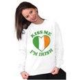 thumbnail image 3 of St Patricks Day Kiss Me I'm Irish Women Crewneck Sweatshirt Brisco Brands M, 3 of 6