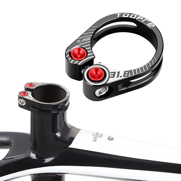 TOOPRE Abrazaderas para tijas de sillín de bicicleta Abrazadera para sillín de bicicleta hueca (negro 31,8 mm)