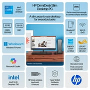 كمبيوتر سطح المكتب HP OmniDesk Slim Intel Core i5 16GB RAM 512GB SSD Windows 11 Home Meteor Silver