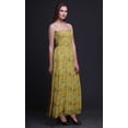 thumbnail image 2 of Bimba Robe Longue Maxi Tube à Smocks pour Femmes Imprimé Feuilles de Bleuet - Grande, 2 of 7